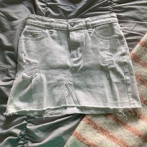 White hollister jean skirt